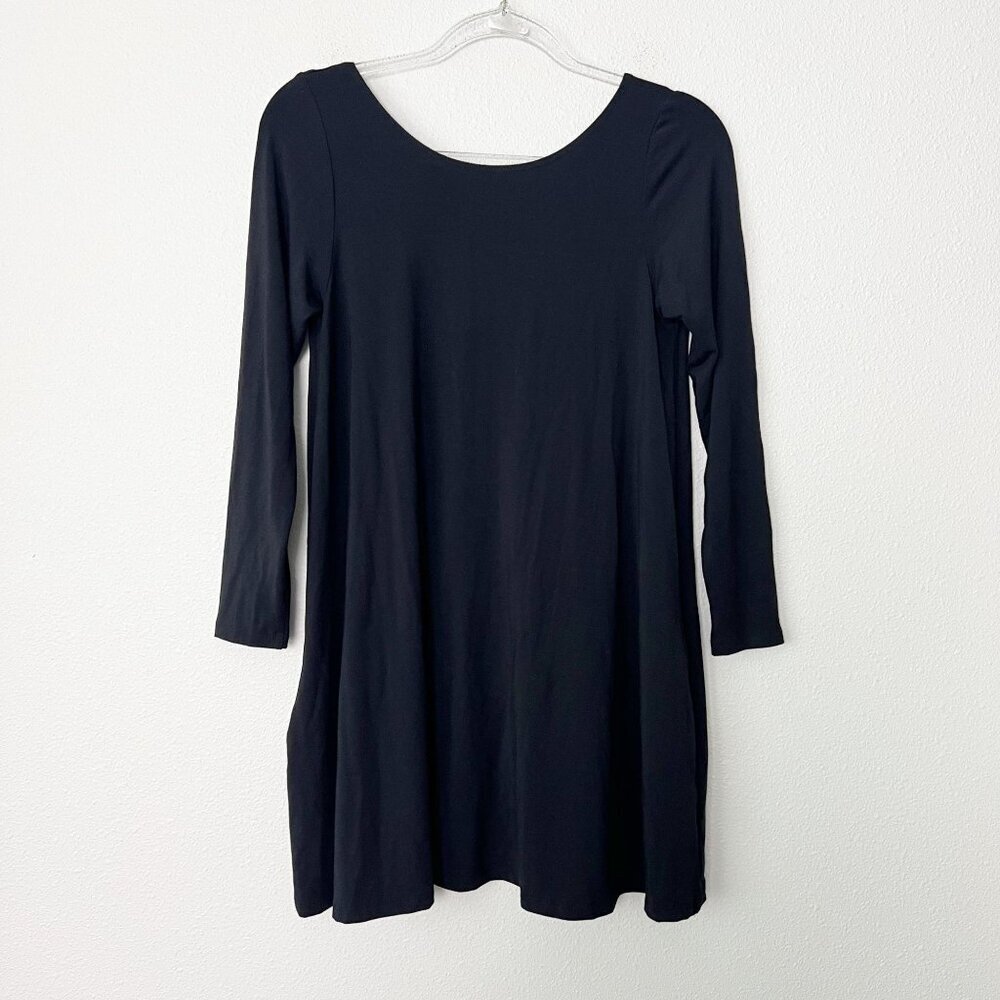 Fighting Eel Indie Dress Black Long Sleeve Mini Dress Small